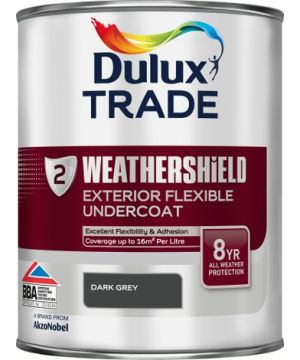 Dulux Trade Weathershield Exterior Flexible Undercoat Dark Grey 1L
