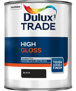 Dulux Trade High Gloss 1L Black paint tin