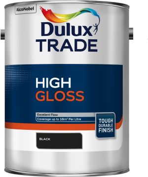 Dulux Trade High Gloss 5L tin in Black
