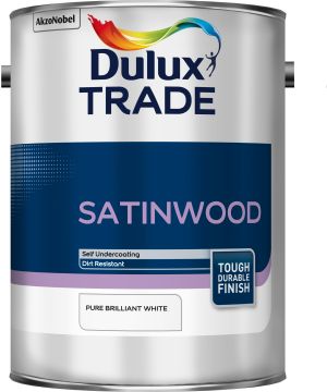 Dulux Trade Satinwood Pure Brilliant White 5L wood and metal paint