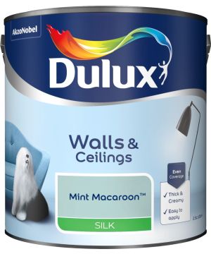 Dulux 2.5L Mint Macaroon Silk Emulsion Paint tin