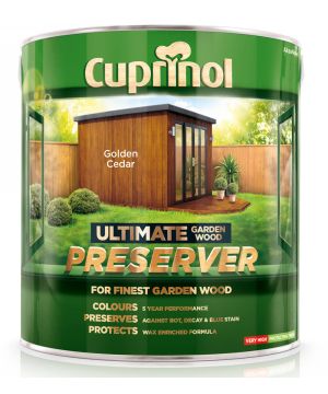 Cuprinol Ultimate Garden Wood Preserver 4L in Golden Cedar