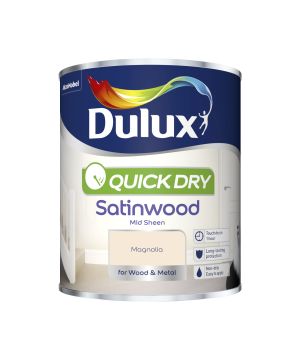 Dulux Quick Dry Satinwood Paint - 750ml - Magnolia satin finish
