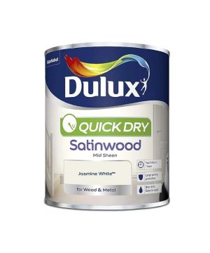 Dulux Quick Dry Satinwood Paint Jasmine White 750ml