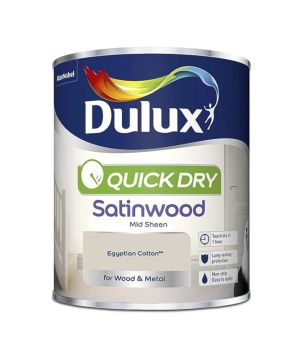 Dulux Quick Dry Satinwood Paint in Egyptian Cotton, 750ml