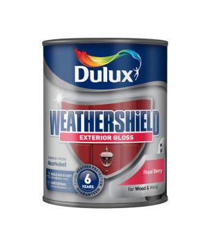 Dulux Weathershield Exterior Gloss Paint Royal Berry 750ml tin