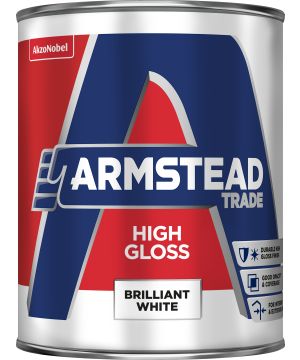 Armstead Trade High Gloss Paint, Brilliant White, 1L