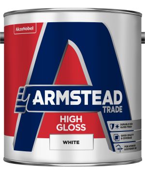 Armstead Trade High Gloss White 2.5L solvent-based paint