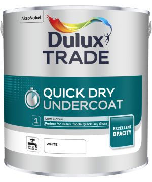Dulux Trade Quick Dry Undercoat in White 2.5L matt finish water-based interior paint