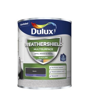 Dulux Weathershield Multisurface Satin Paint, Black, 750ml