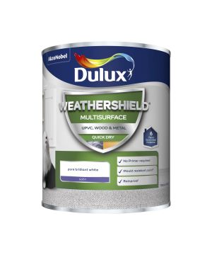 Dulux Weathershield Multisurface Satin Paint, Pure Brilliant White, 750ml