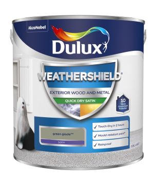 Dulux Weathershield Exterior Quick Dry Satin Paint in Green Glade, 2.5L