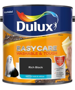 Dulux Easycare Washable and Tough Matt Emulsion Rich Black 2.5L tin