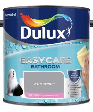 Dulux Easycare Bathroom Soft Sheen Emulsion Paint in Warm Pewter, 2.5L