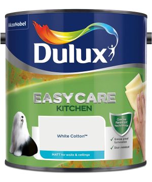 Dulux Easycare Kitchen Matt Emulsion Paint White Cotton 2.5L