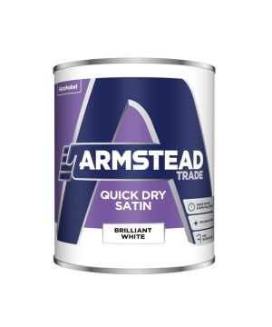 Armstead Trade Quick Dry Satin paint in Brilliant White, 1L