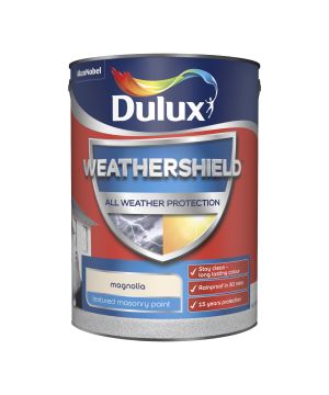 Dulux Weathershield Textured Masonry Paint in Magnolia, 5L