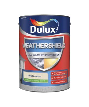 Dulux Weathershield Smooth Masonry Paint in Classic Cream, 5L