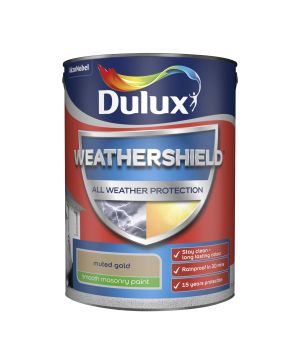 Dulux Weathershield Smooth Masonry Paint in Muted Gold, 5L