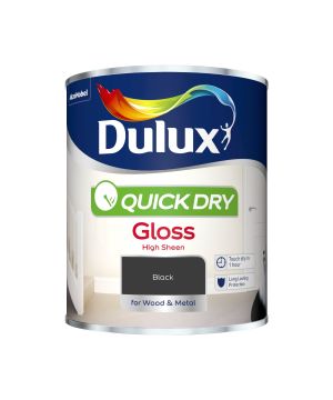 Dulux Quick Dry Gloss Paint - Black - 750ml