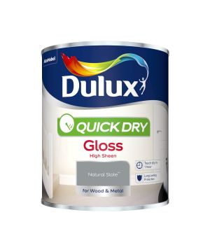 Dulux Quick Dry Gloss Paint in Natural Slate, 750ml interior wood and metal paint