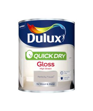 Dulux Quick Dry Gloss Paint - Perfectly Taupe - 750ml