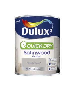 Dulux Quick Dry Satinwood Paint in Perfectly Taupe, 750ml