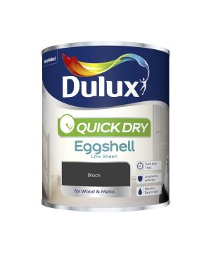 Dulux Quick Dry Eggshell Paint - Black - 750ml