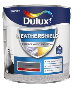 Dulux Weathershield Exterior Gloss Paint Gallant Grey 2.5L tin
