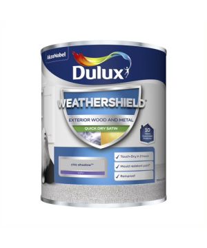 Dulux Weathershield Exterior Quick Dry Satin Paint in Chic Shadow, 750ml