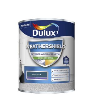 Dulux Weathershield Exterior Quick Dry Satin Paint in Indigo, 750ml