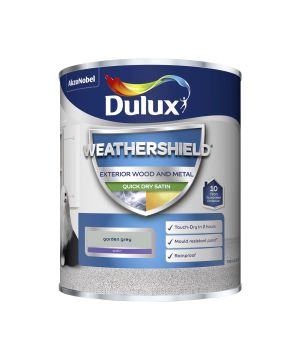 Dulux Weathershield Exterior Quick Dry Satin Paint in Garden Grey, 750ml