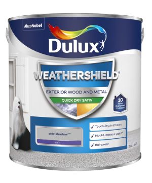 Dulux Weathershield Exterior Quick Dry Satin Paint in Gallant Grey, 2.5L