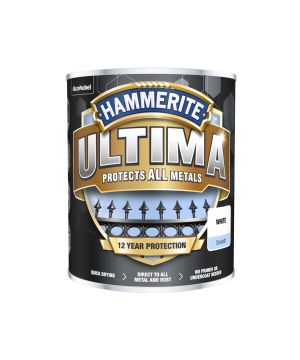 Hammerite Ultima Smooth White 750ml exterior metal paint tin
