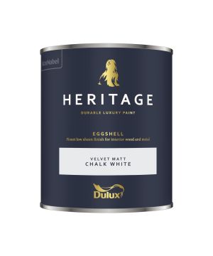 Dulux Heritage Interior Eggshell paint in Chalk White, 750ml