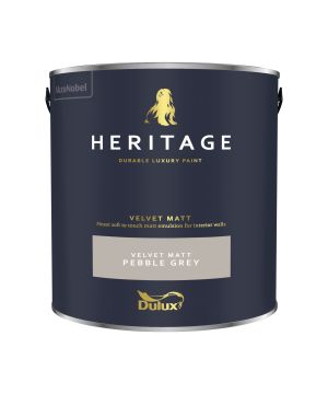 Dulux Heritage Matt Emulsion Pebble Grey 2.5L luxury washable matt interior paint tin