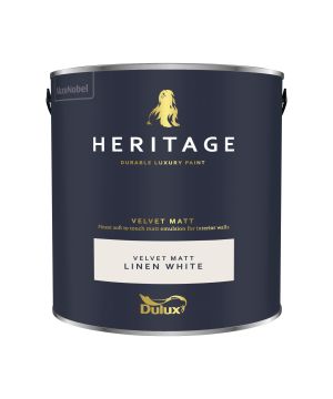 Dulux Heritage Matt Emulsion Linen White 2.5L interior paint