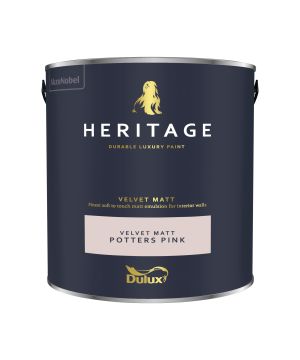 Dulux Heritage Potters Pink 2.5L matt emulsion interior paint tin