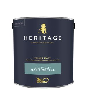 Dulux Heritage Matt Emulsion Maritime Teal 2.5L tin of luxury washable matt interior paint