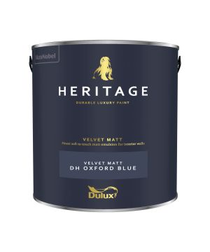 Dulux Heritage Matt Emulsion DH Oxford Blue 2.5L tin of interior paint with a luxury washable matt finish