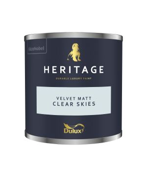 Dulux Heritage Clear Skies 125ml interior paint tester pot in matt emulsion