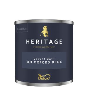 Dulux Heritage 125ml Oxford Blue luxury washable matt emulsion tester pot for interior walls and ceilings