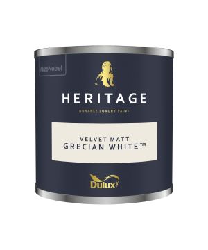 Dulux Heritage Grecian White 125ml interior matt emulsion paint colour tester pot