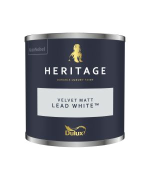 Dulux Heritage Lead White 125ml matt emulsion interior paint colour tester pot