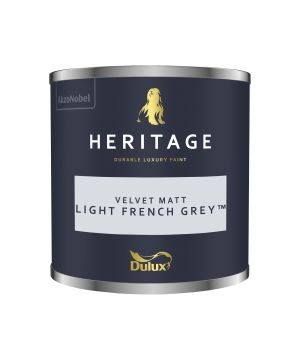 Dulux Heritage Light French Grey 125ml matt emulsion paint tester pot