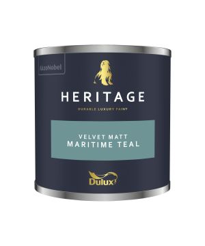 Dulux Heritage Maritime Blue 125ml water-based interior matt emulsion colour tester pot