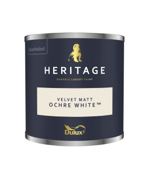 Dulux Heritage Ochre White 125ml luxury washable matt emulsion interior paint tester pot