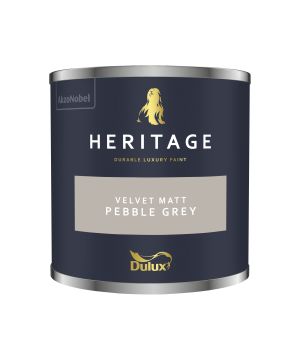 Dulux Heritage 125ml Pebble Grey interior matt emulsion paint tester pot