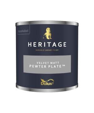 Dulux Heritage Pewter Plate 125ml tester pot interior matt emulsion paint