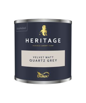 Dulux Heritage Quartz Grey 125ml matt emulsion interior paint tester pot